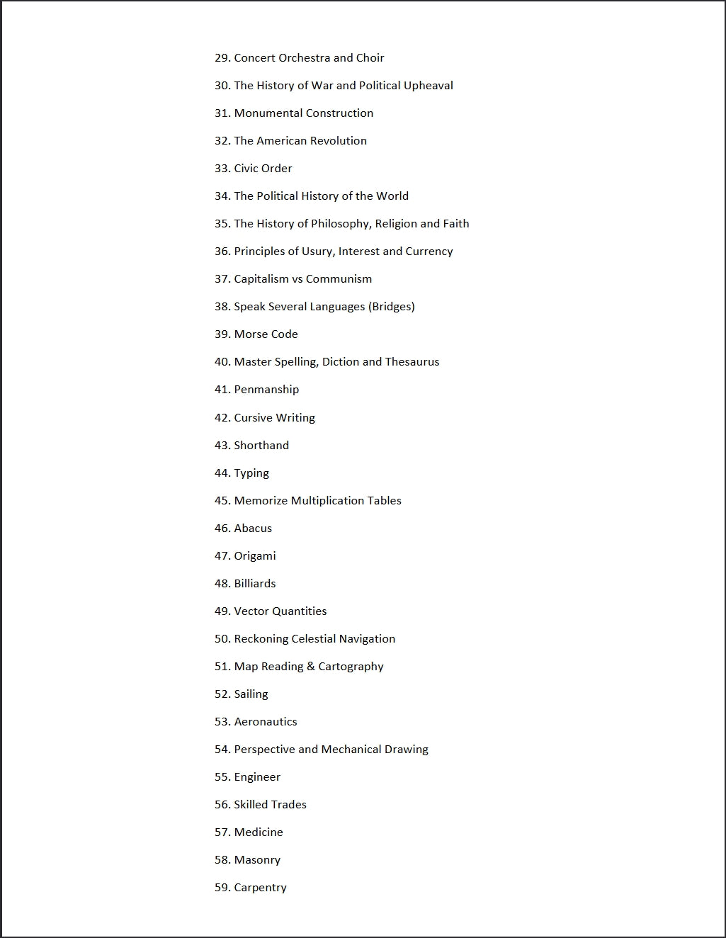 Book Index - articles 29 through 59