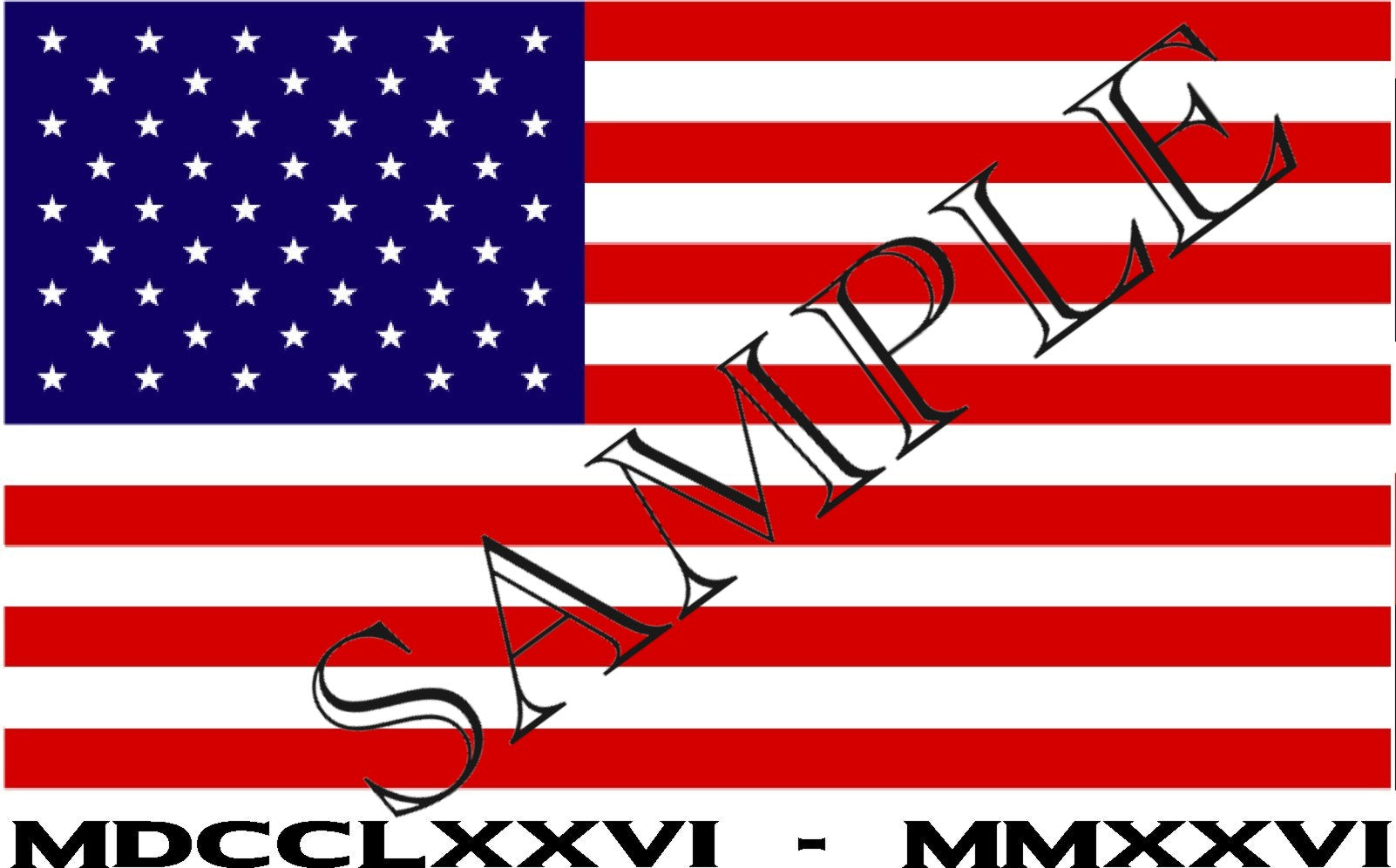 America 250 Flag Graphic MDCCLXXVI - MMXXVI