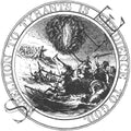 Ben Franklin Seal 300dpi - Digitally Restored and Sharpened Reproduction