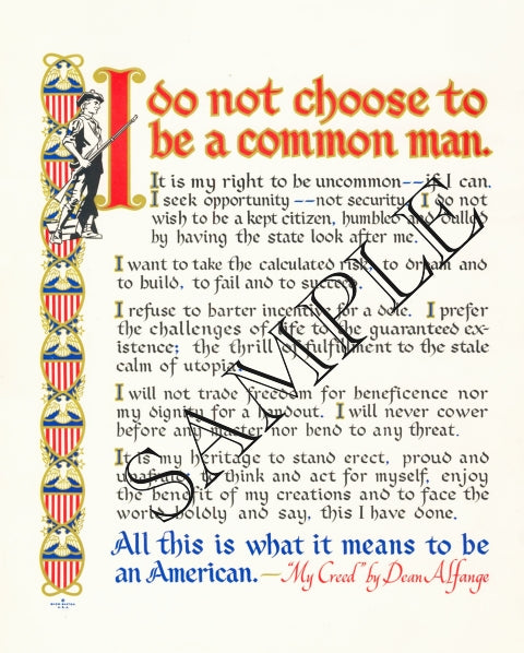 The Uncommon Man - The American Creed by Dean AlFange - Poster