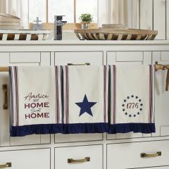 Celebration America My Sweet Home Ruffled Tea Towel Set - Set of 3