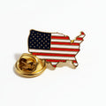 Patriotic Map of America Enamel Pin